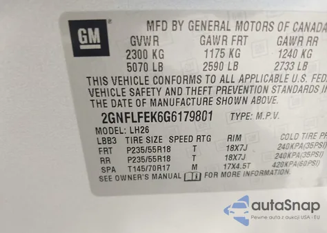 2016 Chevrolet Equinox Lt from USA, damaged, VIN 2GNFLFEK6G6179801